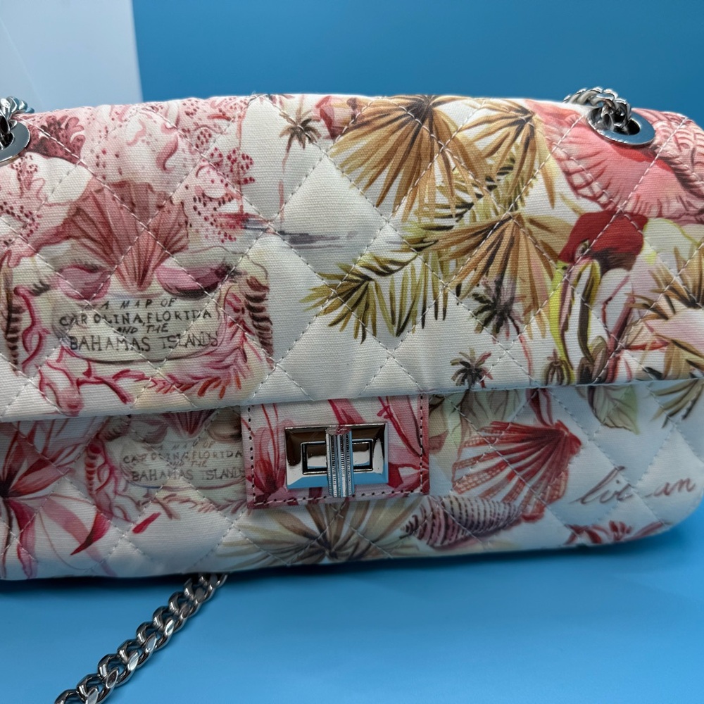 India Hicks Floral Shoulder Bag - Cream and Pink Countess Bag